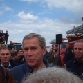 President Bush visiting firefighters in El Cajon, California, 2003.