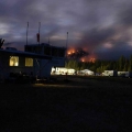 2003 fires in California, flames on the hill as seen from base camp. 