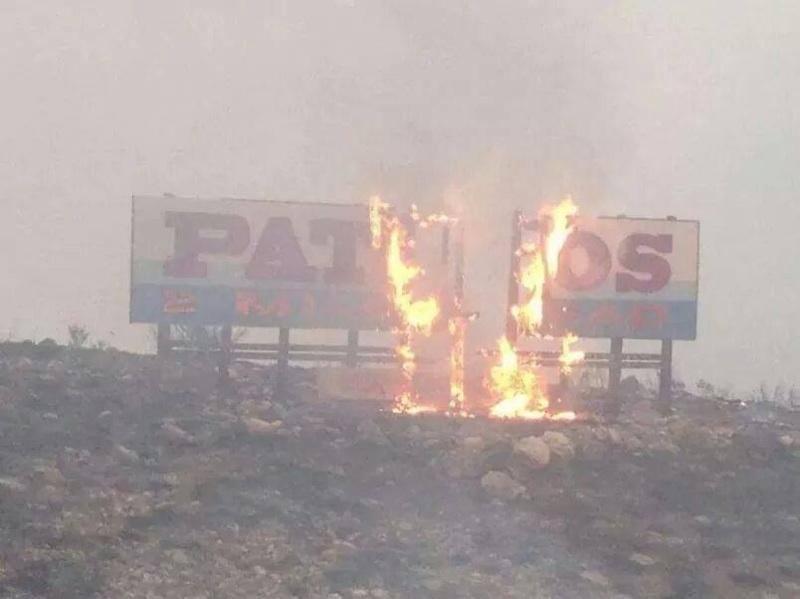 Pateros, WA Sign Burning