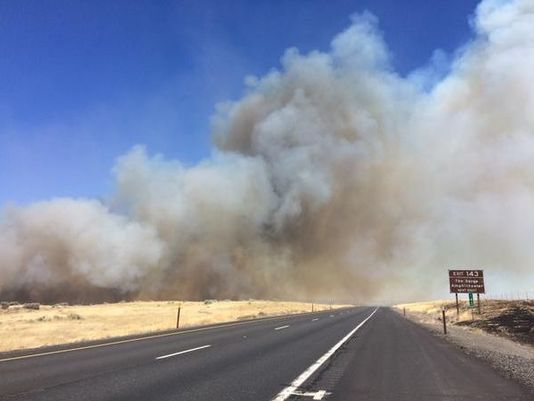 Fire near Interstate 90 in Washington - Obadiah's Wildfire Fighters