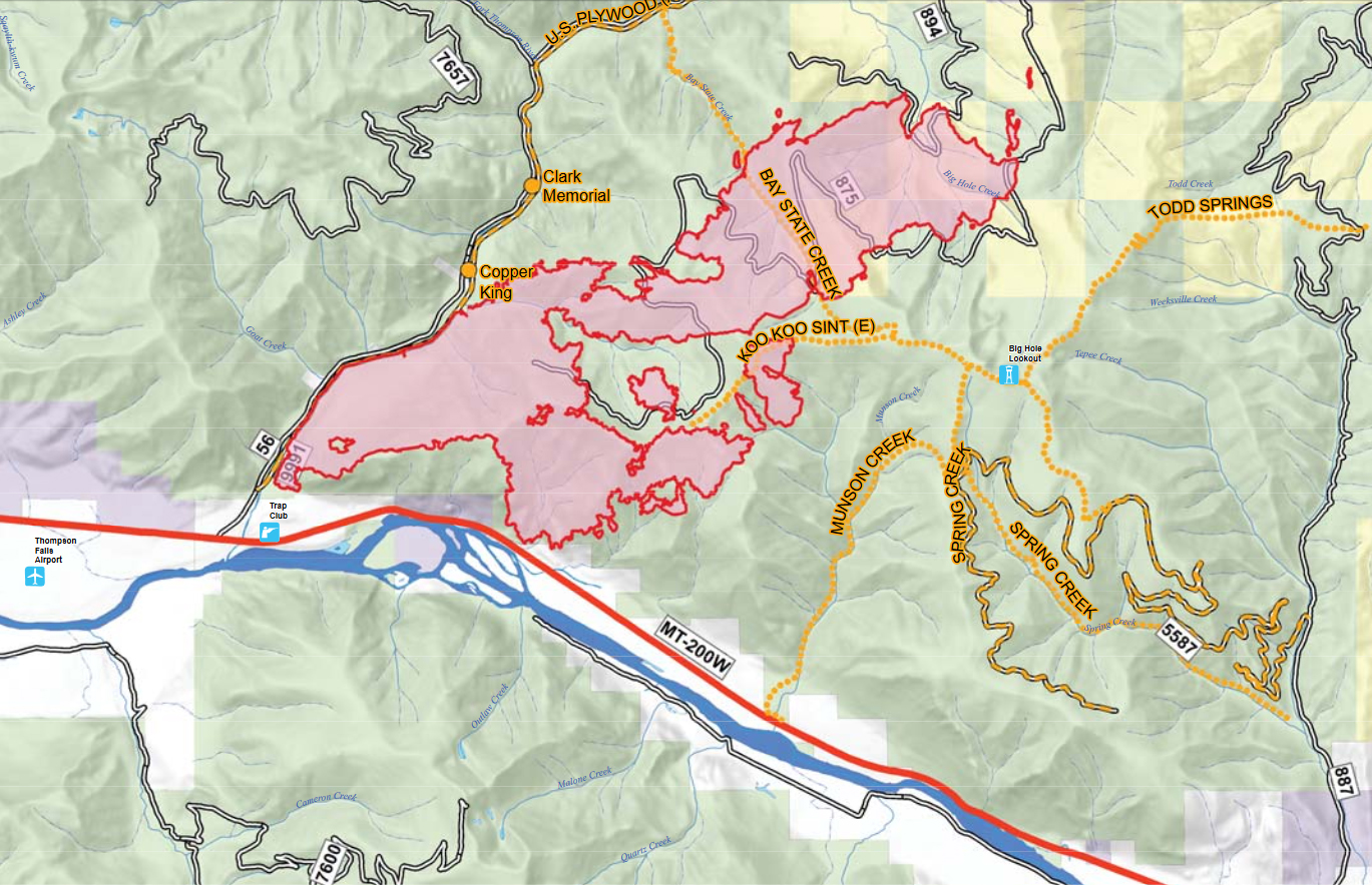 Copper King Fire Map 8/22/16 - Obadiah's Wildfire Fighters